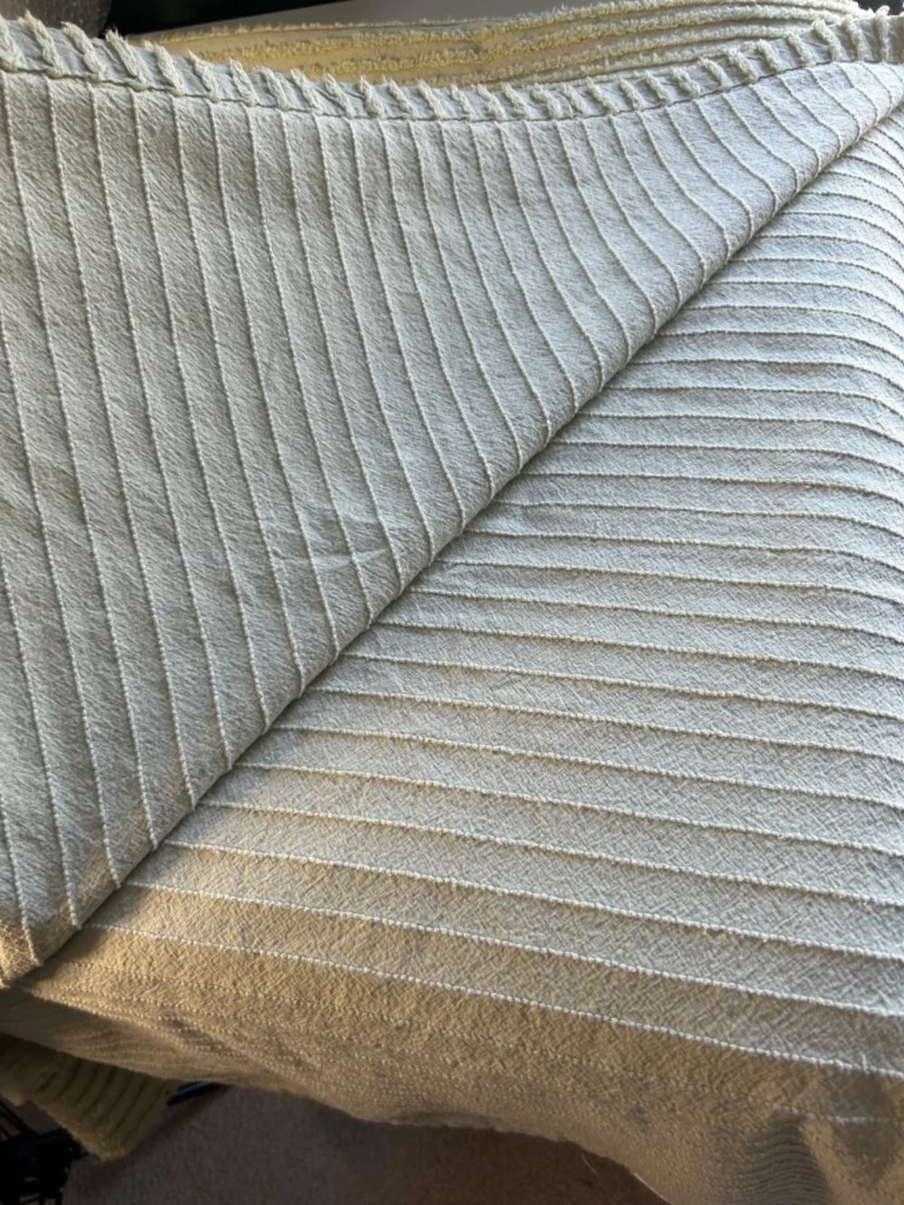 Tufted Chenille Sage Green 100% Cotton Bedspread Made in India Twin 110